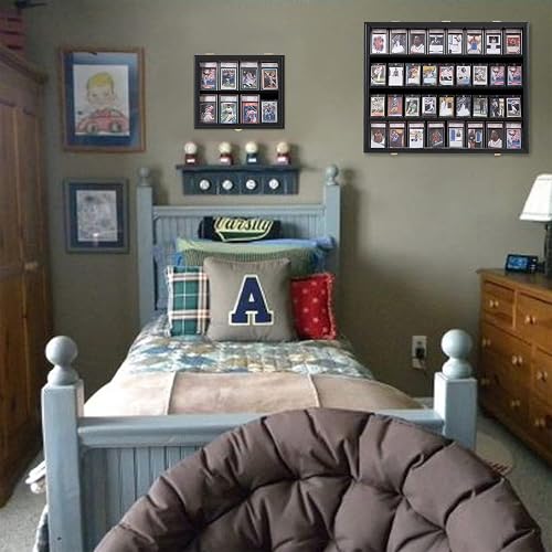 verani baseball card display case 36 Graded Sports Wall Mount Black the solid wood construction ensures durability Baseball Card Display Case