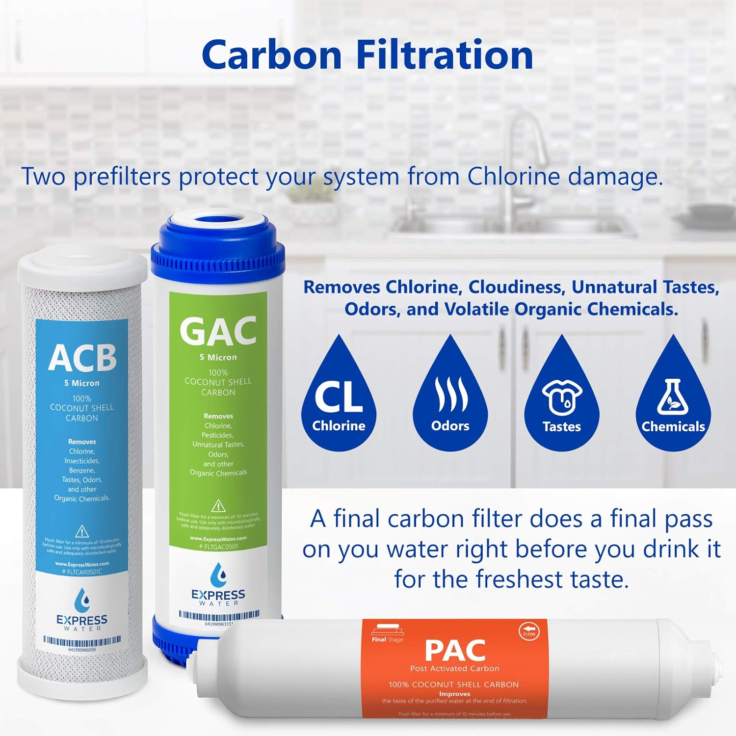 Express Water – 3 Year Reverse Osmosis System Replacement Filter Set – 23 Filters with 50 GPD RO Membrane, Carbon GAC, ACB, PAC Filters, Sediment SED Filters – 10 inch Size Water Filters: Home Improvement