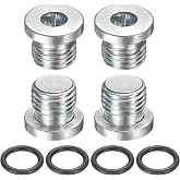 uxcell 4Pcs SAE 7/16-20 UNF Inner Hex Head Pipe Fitting Plug, Universal Carbon Steel Thread Socket Plug with O-Ring for Terminate Pipe Ends or Replacement Drains