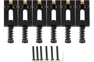 Musiclily Ultra 10.5mm Brass Guitar Roller Bridge Saddles Tremolo Bridge Saddle for Fender Telecaster Tele Stratocaster Strat ST TL Style Electric Guitar Replacement, Black (Set of 6)