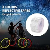 Abeillo Reflective Tape 3 Rolls 1in x 10ft Waterproof Silver Red Yellow view 2