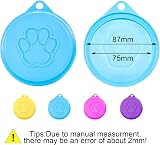Cretty-Meet 4pcs Pet Food Can Lids 75/87 mm Universal Caps 4 Color view 2