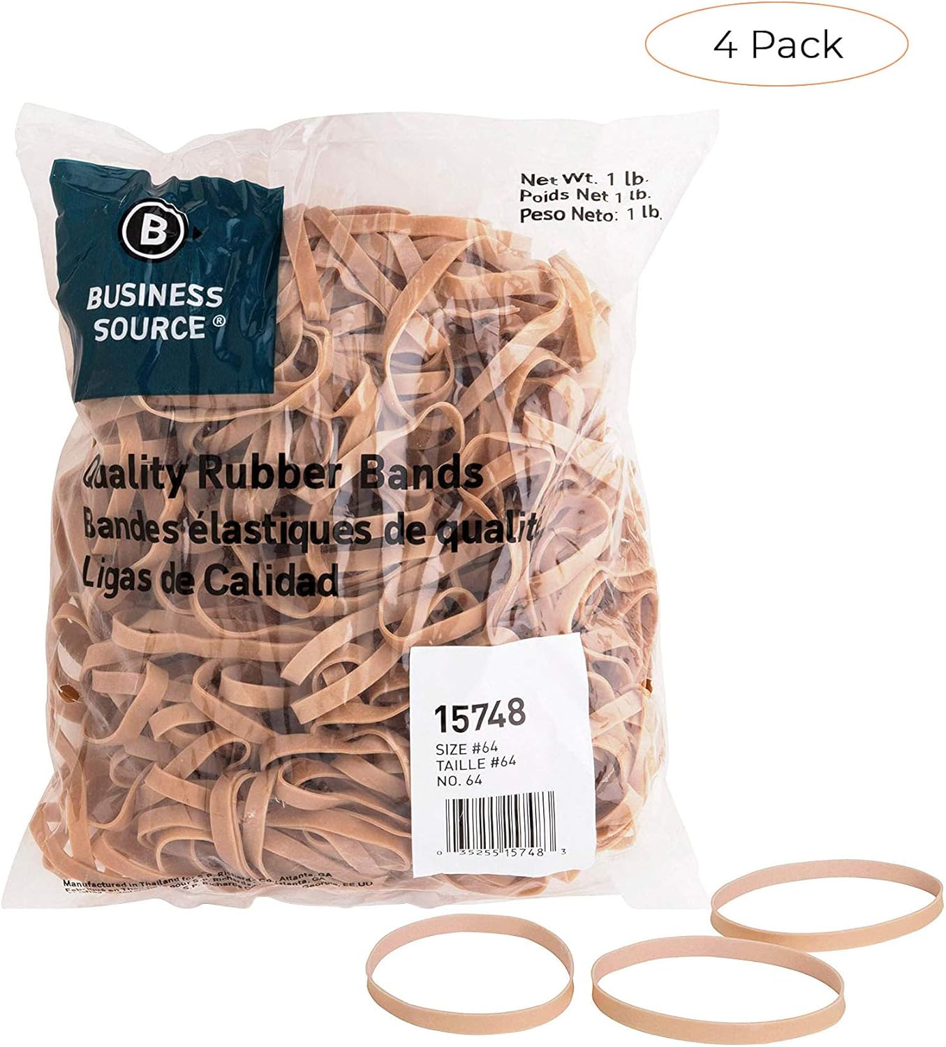 Business Source Size 64 Rubber Bands (15748) : Office Products