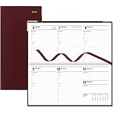 Letts of London® Classic 2025 Weekly/Monthly Appointment Book and Planner, 12 Months, January to December, Gold Corners, Hori