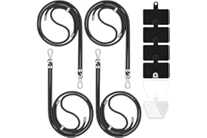 takyu Phone Lanyard, 6 Pack Durable Pads and 4 Pack Crossbody Neck Cell Phone Lanyard and Wrist Strap Universal Nylon Phone Tether Pad Fits All Smartphones