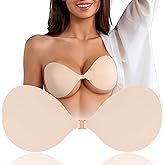 Rosefly Push Up Strapless Bra for Women, Backless Sticky Bra or Replaceable Adhesive for Deep V Cleavage