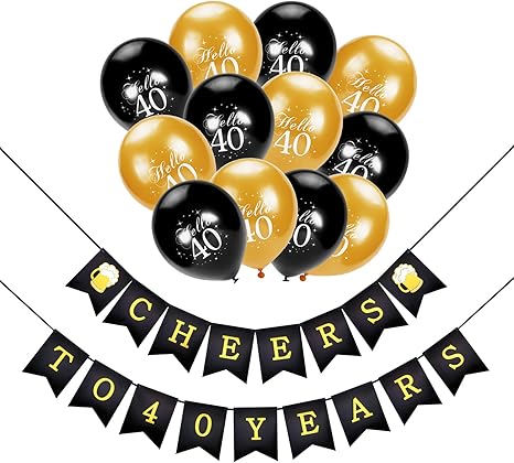 40th Birthday Decoration Konsait Cheers To 40 Birthday Banner