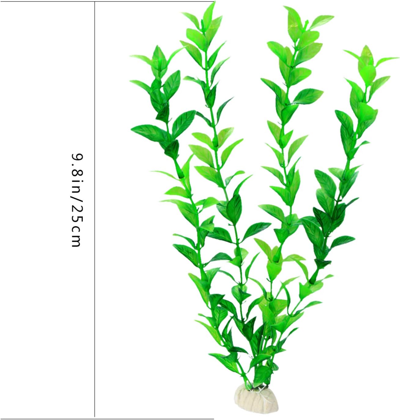 10Pcs Aquarium Fish Tank Plastic Plants, 9.8in/25cm Artificial Aquatic