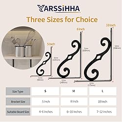 Yarssihha 10 Inch Decorative Shelf Brackets, 4 Pack