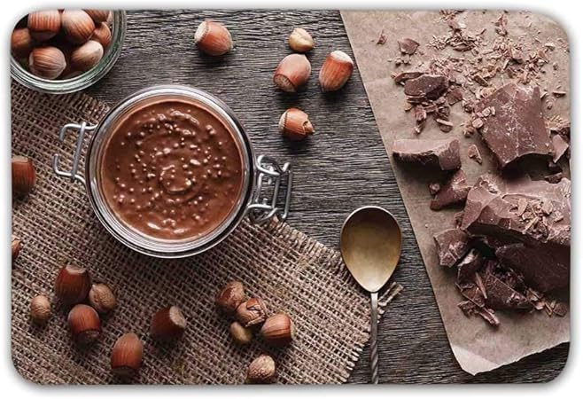 Estera Moderna Para Puerta De Entrada Chocolate Natural Crema De Cacao Imagen Imagen De Estilo Rustico Cafe Arte En Casa Superficie De Madera Felpudo Para Alfombra De Bano Interior O Exterior Amazon Es