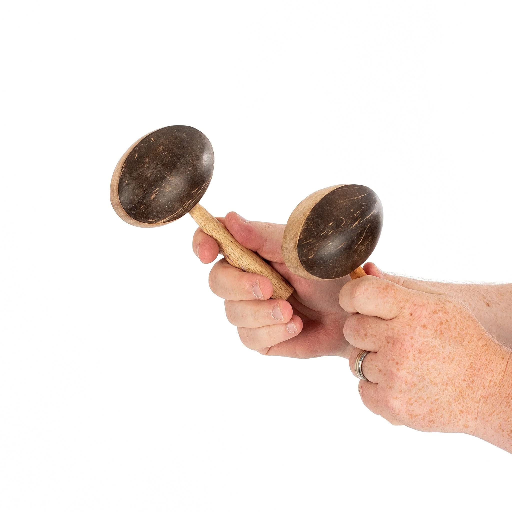 Percussion Plus Honestly Made Coconut shakers with handle - pair