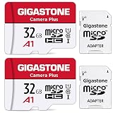 Gigastone Micro SD Card 32GB 2-Pack MicroSD HC U1 C10 with Mini Case and SD Adapter High Speed Memory Card Class 10 UHS-I Full HD Video Nintendo Switch Dash cam GoPro Camera Samsung Canon Nikon Drone (Color: 32GB U1 2 Pack)