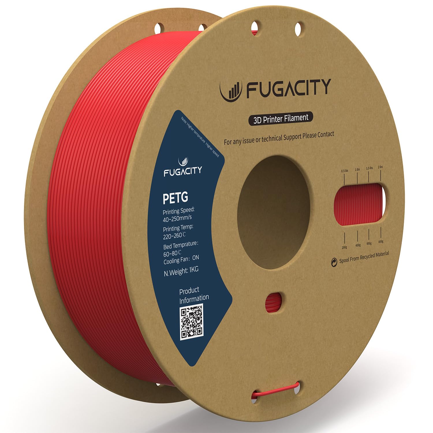 Fugacity PETG Filament 1.75mm,3D Printer Filament