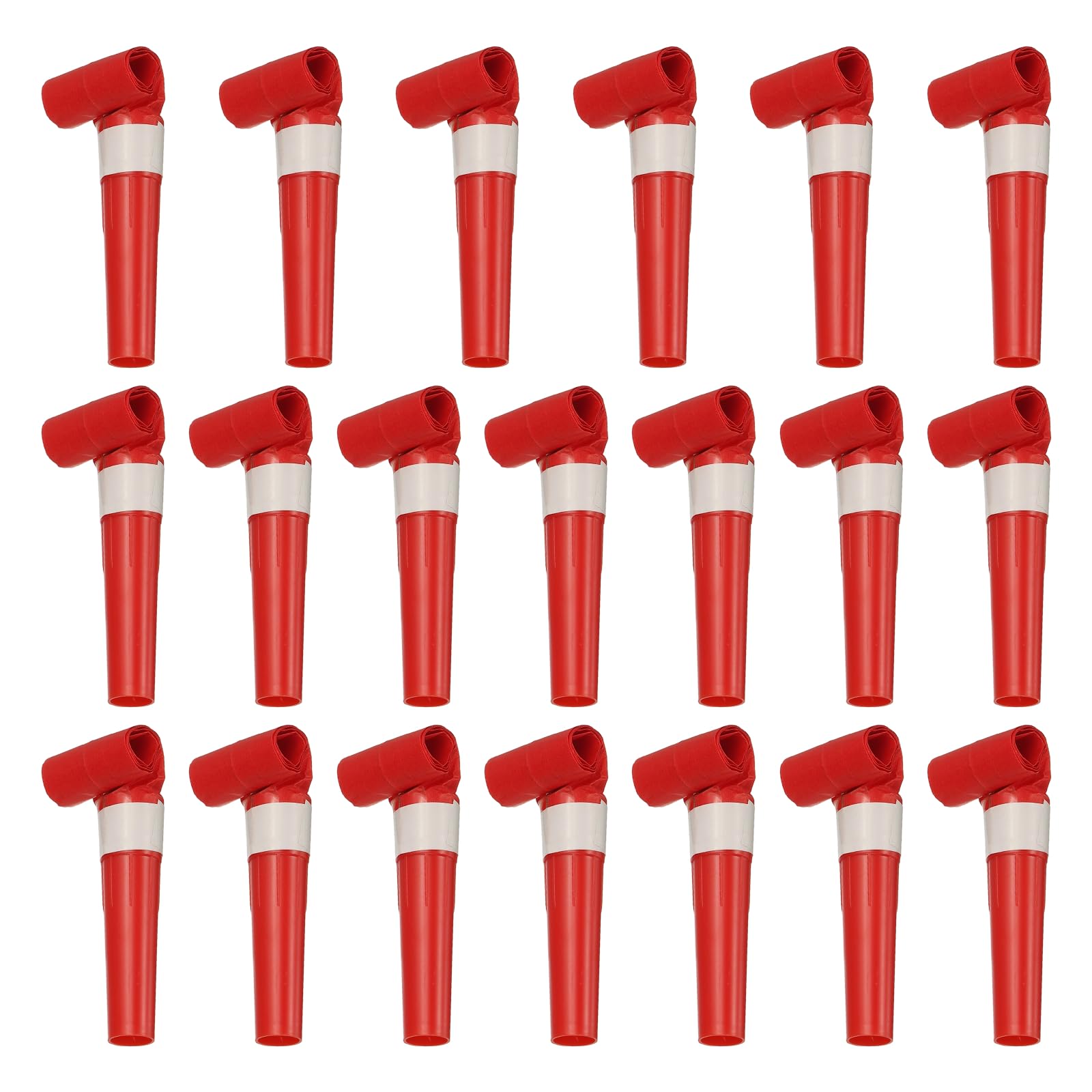 sourcing map 20 Pcs Colorful Noise Makers Plastic Party Blowers Party Favors for Birthday Parties Holiday Christmas New Years Gift Favors, Red β image 1