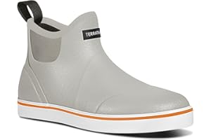 TerraTrax Men's Waterproof Deck Rain Boots - Anti-Slip Rubber Ankle Boots for men, ideal for Fishing and Boating, All-Season