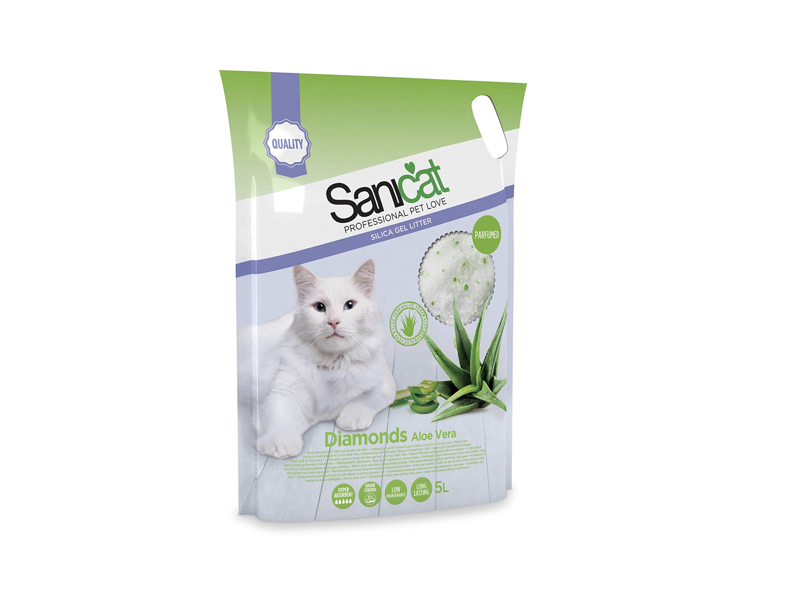 Sanicat Diamonds Aloe Vera Silica Gel Cat Litter, 5L