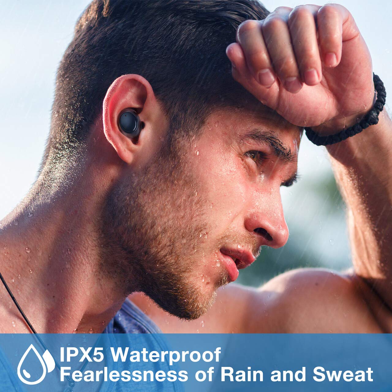 Poweradd Bluetooth 5.0 Wireless Headphones, True Wireless Earphones Earbuds 3D Stereo Sound Built-in Mic with Portable Charging Case