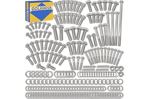 GOLKNHA 304 Stainless Steel 228 PCS Engine Hex Bolt Kit Fits Passenger Side Pump Inlet Type Only fit for Ford Small Block SBF 260 289 302