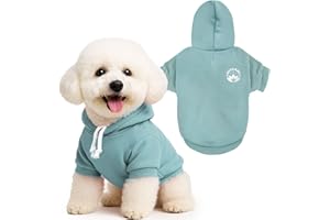 PETCARE Dog Hoodie Sweaters for Small Medium Dogs Cats Cute Soft Warm Fleece Puppy Sweaters Dog Clothes Hoodies Sweatshirt Reflective Fall Winter Chihuahua Yorkie French Bulldog Outfits, Blue