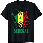 Senegal Retro Vintage Watercolors Flag T-Shirt Tee Sports Senegalese Pride Tees