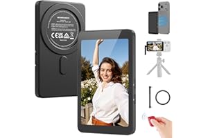 NEEWER Basics 4" Magnetic Vlog Selfie Monitor Screen, 4K 120fps Wired Recording for DP Enabled Phone, Back Camera Monitor wit