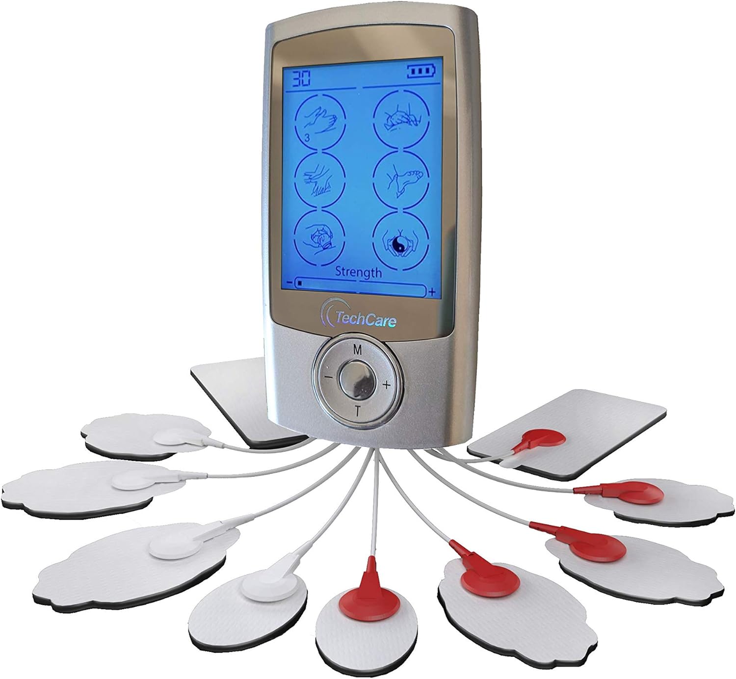 TechCare Pro TENS Unit 24 Modes Best Portable Massager Back Neck