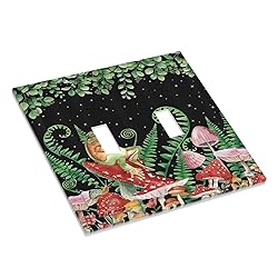 Boho Mushroom Cute Frog Double Toggle Light Switch