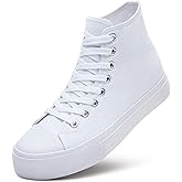 ZGR Womens High Top Canvas Sneakers,Lace-up Canvas Shoes,Casual Tennis Walking Shoes