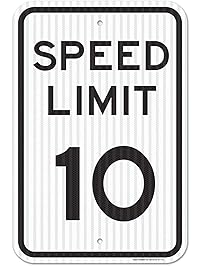 Speed Limit 10 MPH Sign, Federal 12" X 18" 3M Prismatic Engineer Grade Reflective Aluminum, For Indoor or Outdoor Use - By SIGO SIGNS