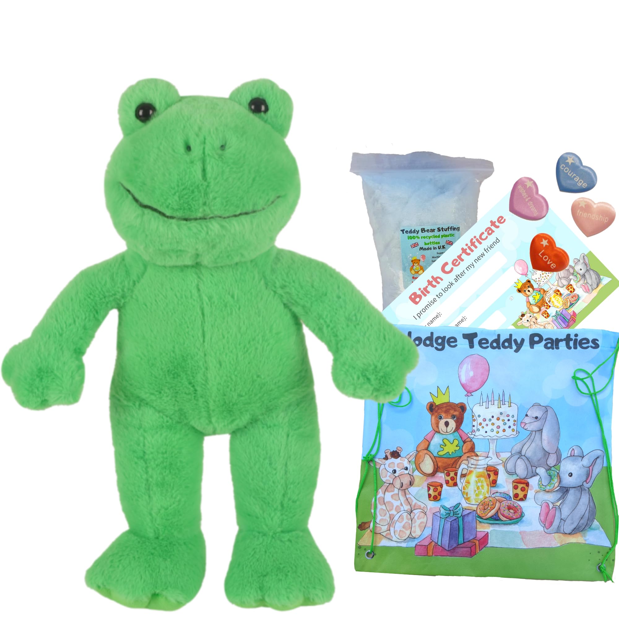 Frog - Plush Soft Toy - 16 inch/ 40cm - Build make your own Teddy Bear Kit - no sewing