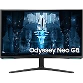 Samsung 32" Odyssey Neo G8 (G85NB) 4K UHD 240Hz 1ms G-Sync 1000R Curved Gaming Monitor, Quantum HDR2000, AMD FreeSync Premium Pro, Matte Display, DisplayPort, Black & White, LS32BG852NNXGO