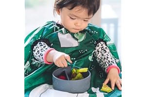 grabease Allover Waterproof Bib for Self-Feeding Infants and Toddlers, Machine Washable, Ages 6-24 Months