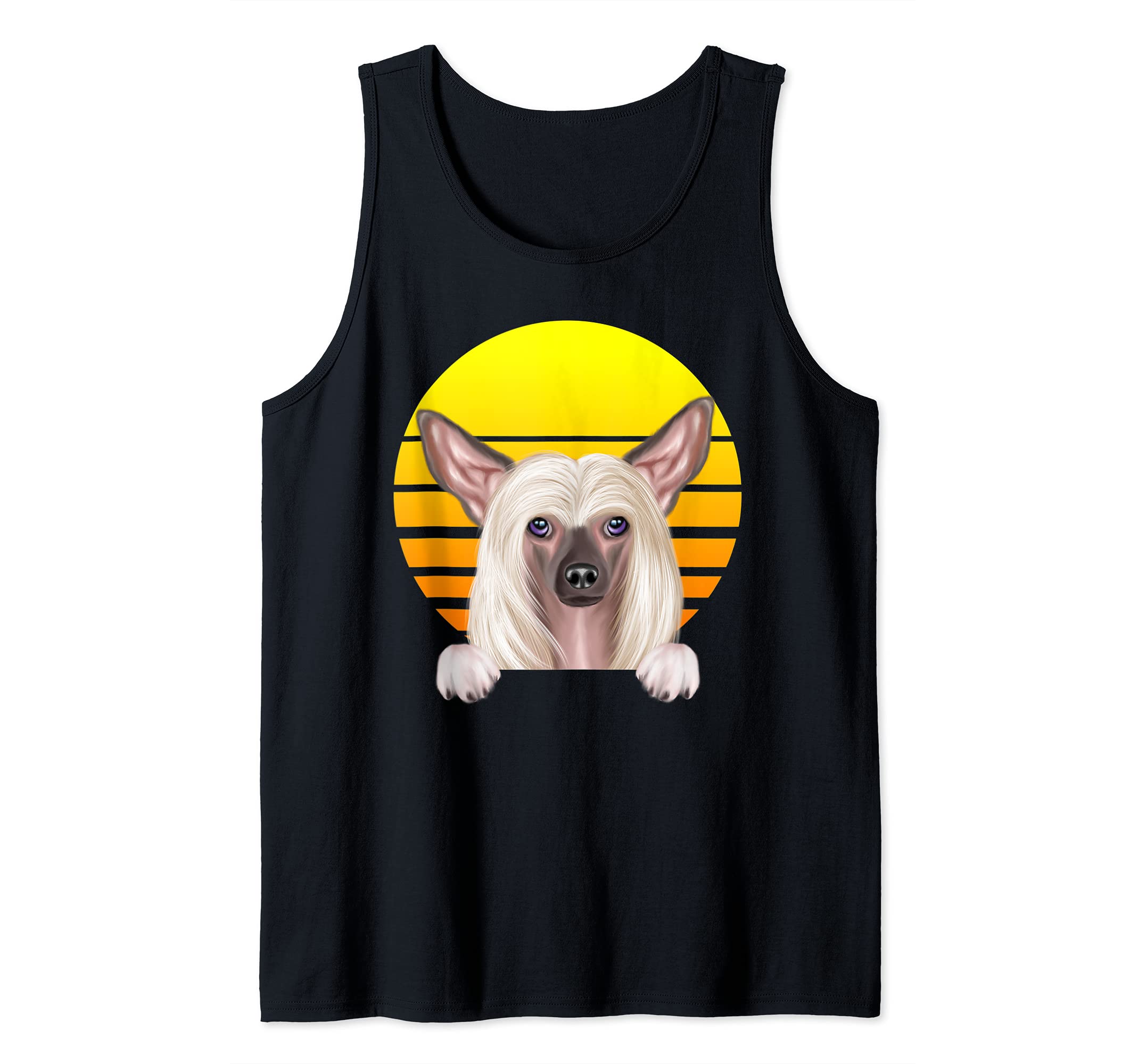 Vintage Sunset Chinese Crested Dog Lover Tank Top