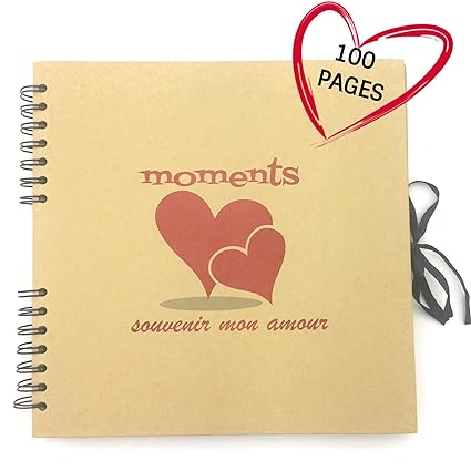 Romantisches Foto und Zeichenalbum- Geburtstag Geschenk-Geschenkidee -Gästebuch Hochzeit, Baby-Wachstumsalbum-Schreibheft-Ski