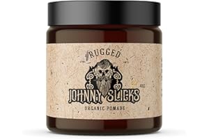 Johnny Slicks Oil Based Pomade | Organic Hair Styling for Men, Low to Medium Hold | Promotes Healthy Hair Growth & Helps Hydrate Dry Skin, (Rugged, 4 Ounce) Veteran Owned, USA Made.