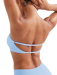 YEOREO Women Strapless Bandeau Sports Bra Padded