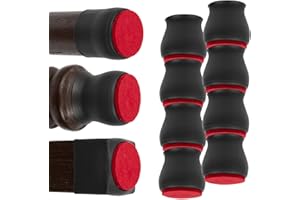 BULBHEAD Ruby Sliders Midnight Black Floor Protectors for Hardwood and Tile, As Seen On TV Premium Chair Leg Sliders Fit Most Chair and Furniture Leg Sizes, 8 Pack