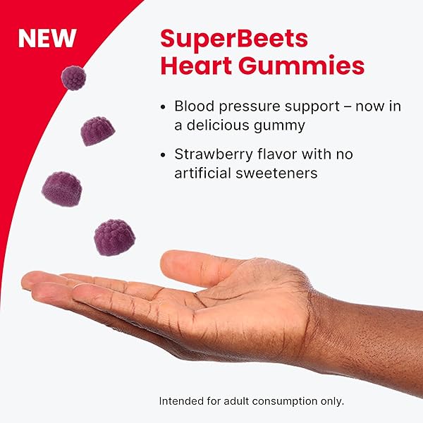 HUMANN SUPERBEETS STRAWBERRY HEART GUMMIES – BEETROOT & GRAPE SEED EXTRACT, 120 COUNT