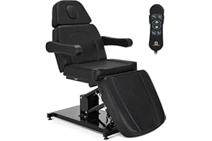 BarberPub Electric Facial Bed, 3-Motor Adjustable Fully Adjustable Esthetician Chair, Tattoo Chair with Thick Cushion, Profes
