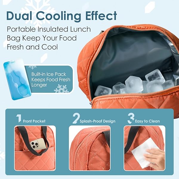 WHALEHOUSE 45 OZ DOUBLE-LAYERS SALAD CONTAINER FOR LUNCH, BENTO BOX WITH ICE PACK, UTENSIL & COOLER BAG, LUNCH BOX WITH LIDS FOR MEAL PREP, MICROWAVE/DISHWASHER/FREEZER SAFE (ORANGE)