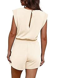 OFEEFAN Rompers for Women 2025 Cap Sleeve Trendy
