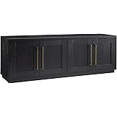 Henn&Hart Tillman Rectangular TV Stand for TV's up to 80" in Black Grain | Rectangular, for TV's, in Black Grain