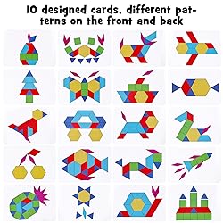 3 otters Wooden Pattern Blocks Shapes for