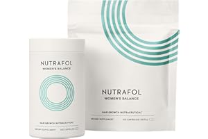 Nutrafol Women's Balance Hair Growth Supplements, Dermatologist Recommended, Ages 45 and Up, Clinically Proven for Visibly Thicker Hair and Scalp Coverage - 2 Month Supply, Pack of 2