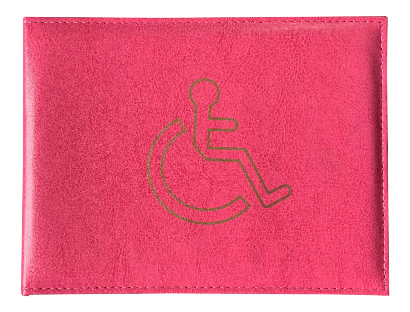 Lorenz Leather Effect Grained PU Disabled Badge Parking Permit Holder Cover - Pink