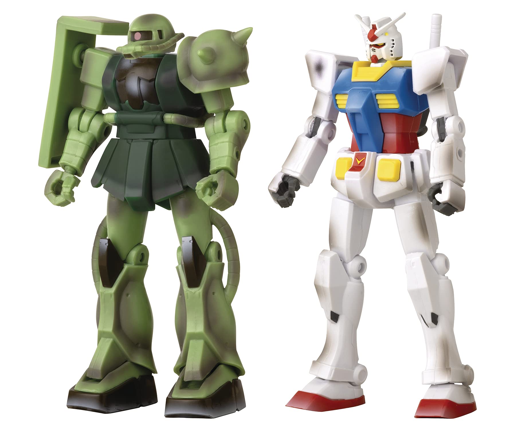 Bandai Gundam Infinity - Epic Battle 2-Pack: RX-78-02 Gundam Vs MS-06 Zaku II - Figure 4.5" Con Danni Di Battaglia - 3
