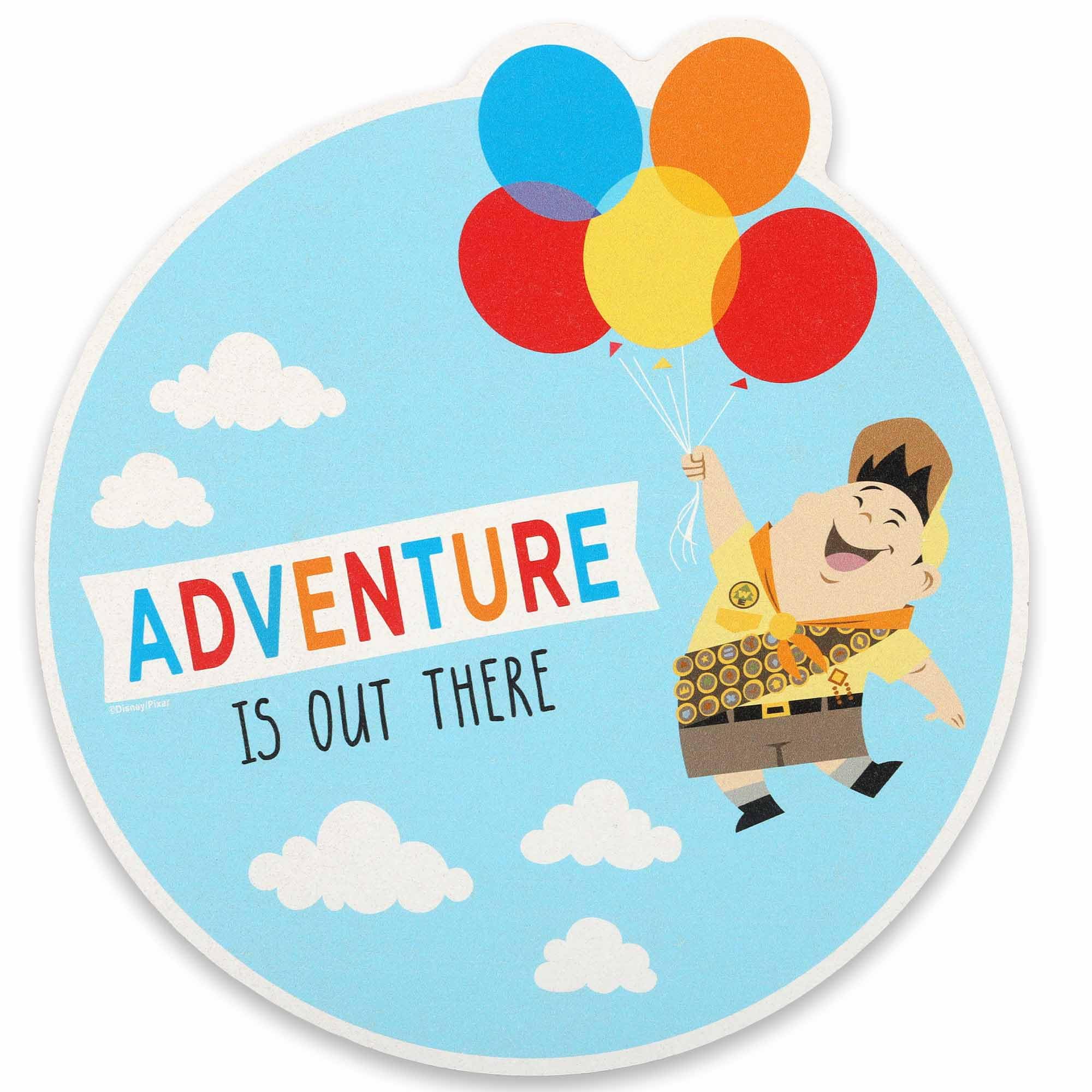 Photo 1 of ****See picture for damage***Disney Pixar Up Adventure Is Out There Round Wood Wall Decor - Adorable Up Wall Art for Bedroom, Office or Movie Room