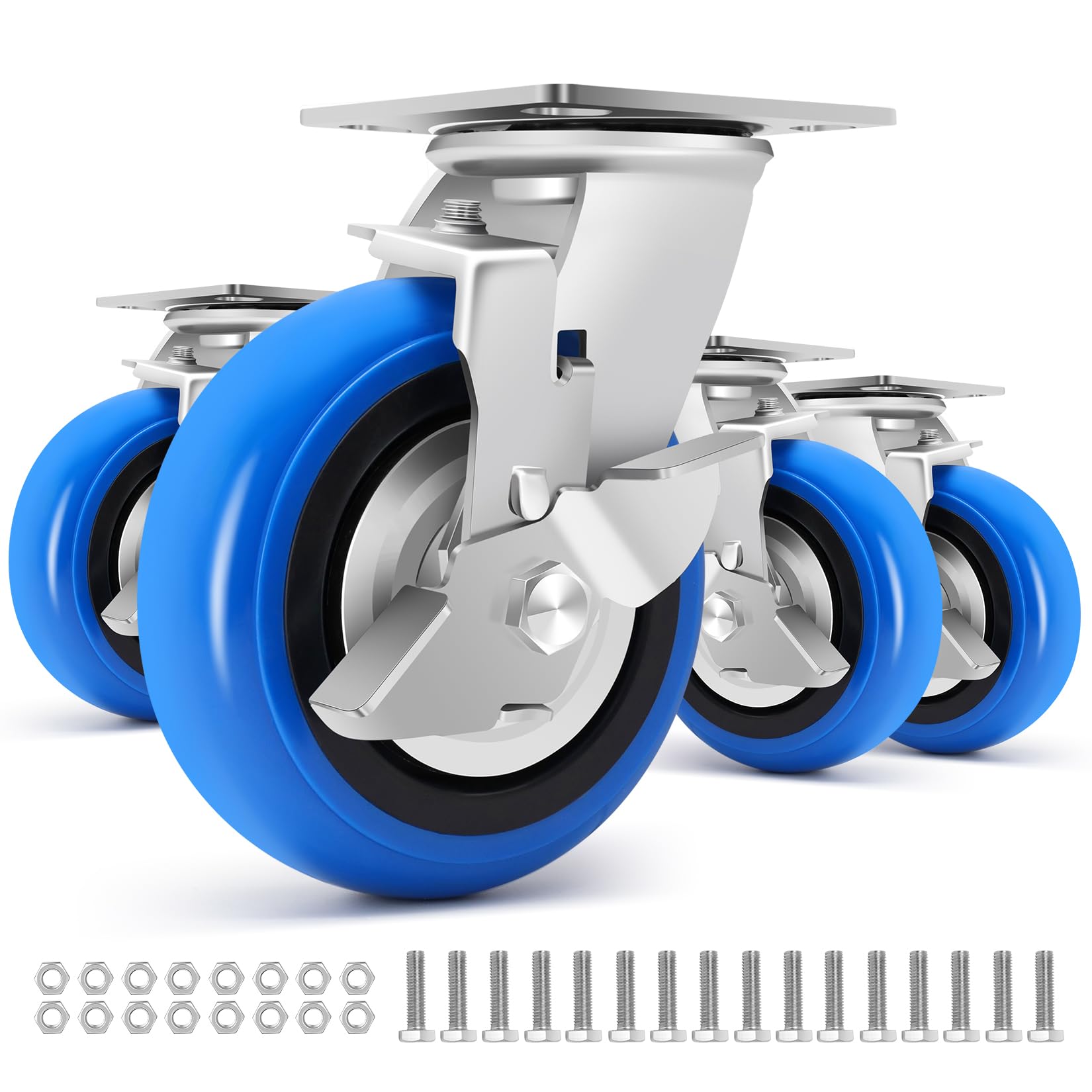 W B D WEIBIDA 6 Inch Heavy Duty Casters Set of