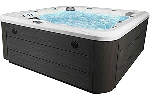 Scenic Outdoor Hot Tub, 6-Person 69-Jet Lounger 4-Pump Spa with Triple Water Columns and Bluetooth Stereo by Essential Hot Tubs