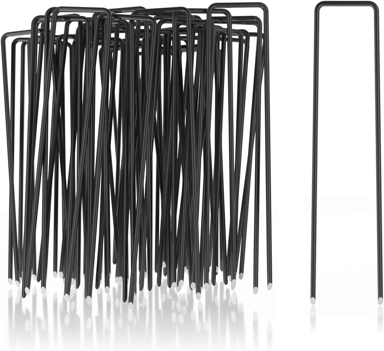 COM-FOUR® 50x Ground anchors made of carbon steel, Robust ground nails for fastening weed fleece and foils